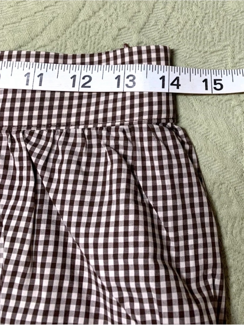 NWT Caroline Constas Brown Gingham Lace Trim Crop Top Maxi Skirt Set Small S - Picture 15 of 16